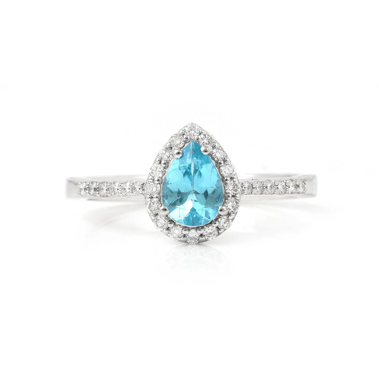 Natural Paraiba Apatite Teardrop Ring