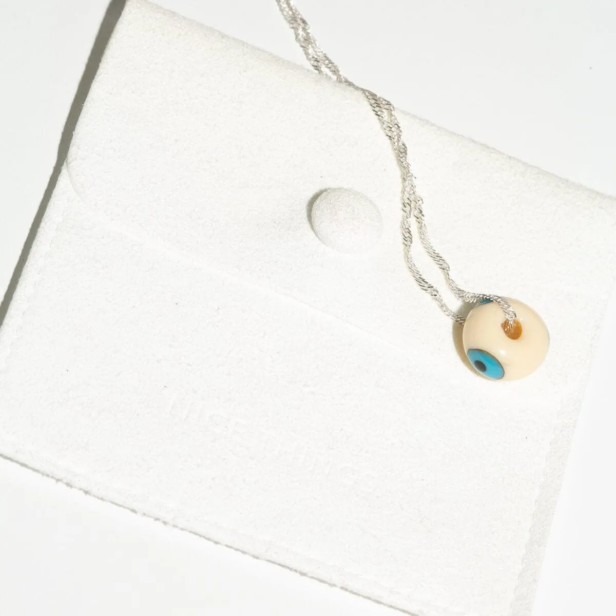 New! Barely There Evil Eye Silver Layering Necklace