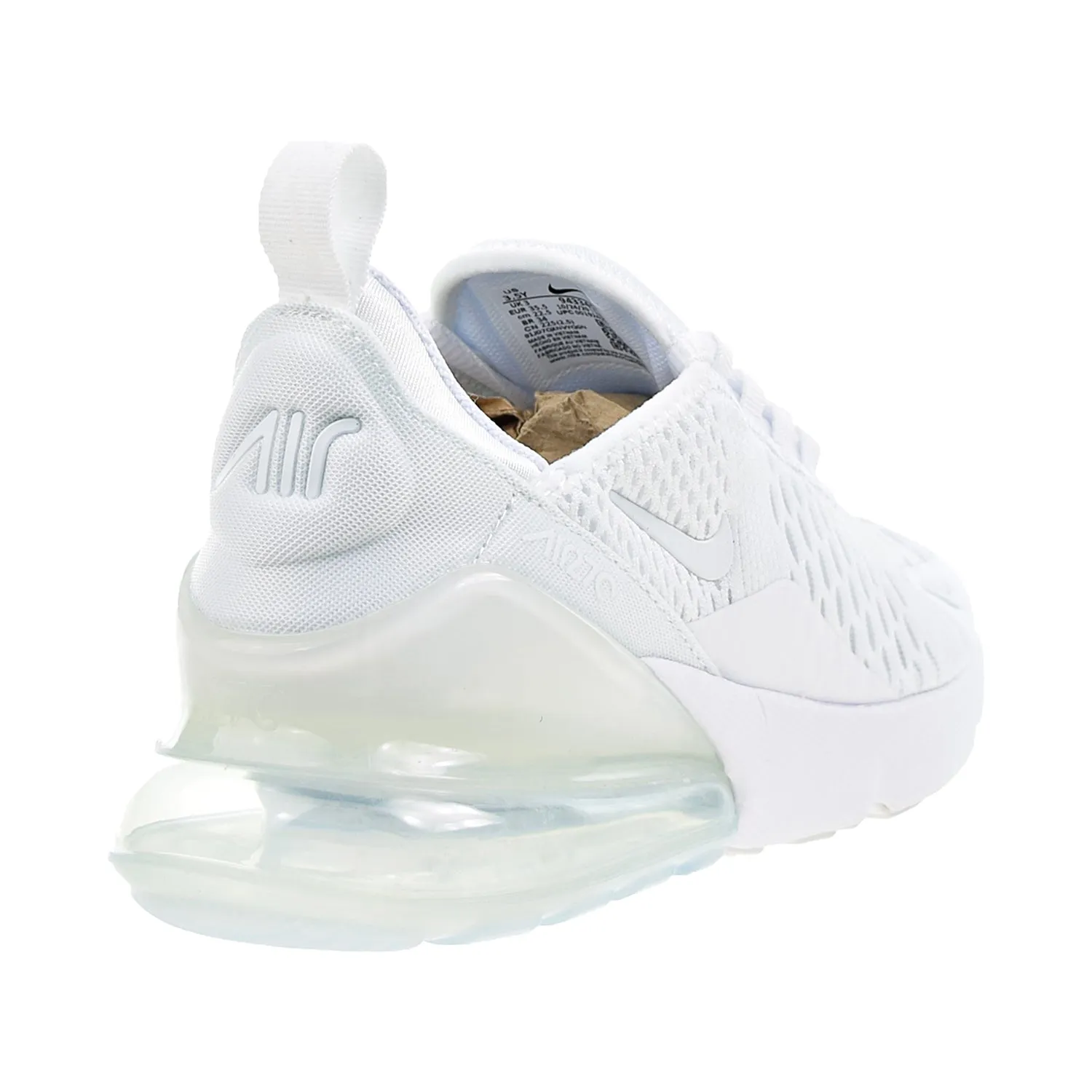 Nike Air Max 270 (GS) Big Kids' Shoes White-Metallic Silver