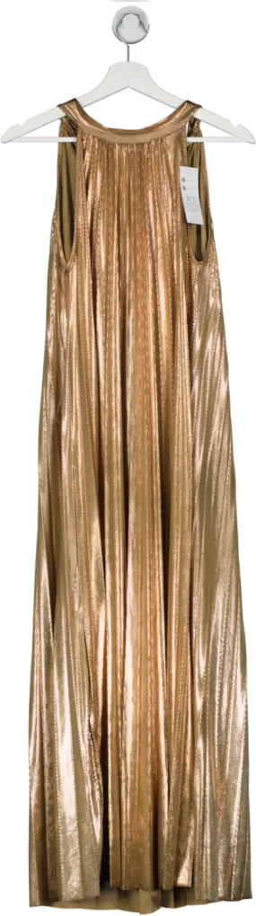 NO.1 George Street Metallic Luna Halter Neck Maxi Dress