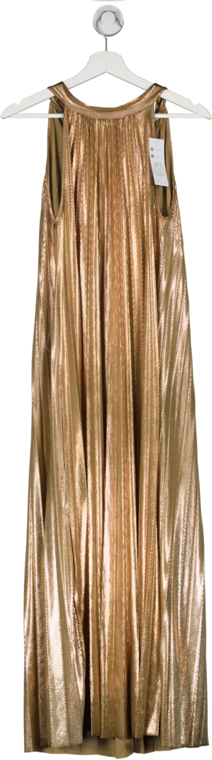 NO.1 George Street Metallic Luna Halter Neck Maxi Dress