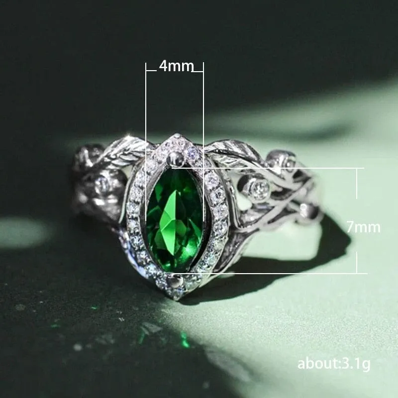 Novelty Classic Emerald Ring - 925 Sterling Silver