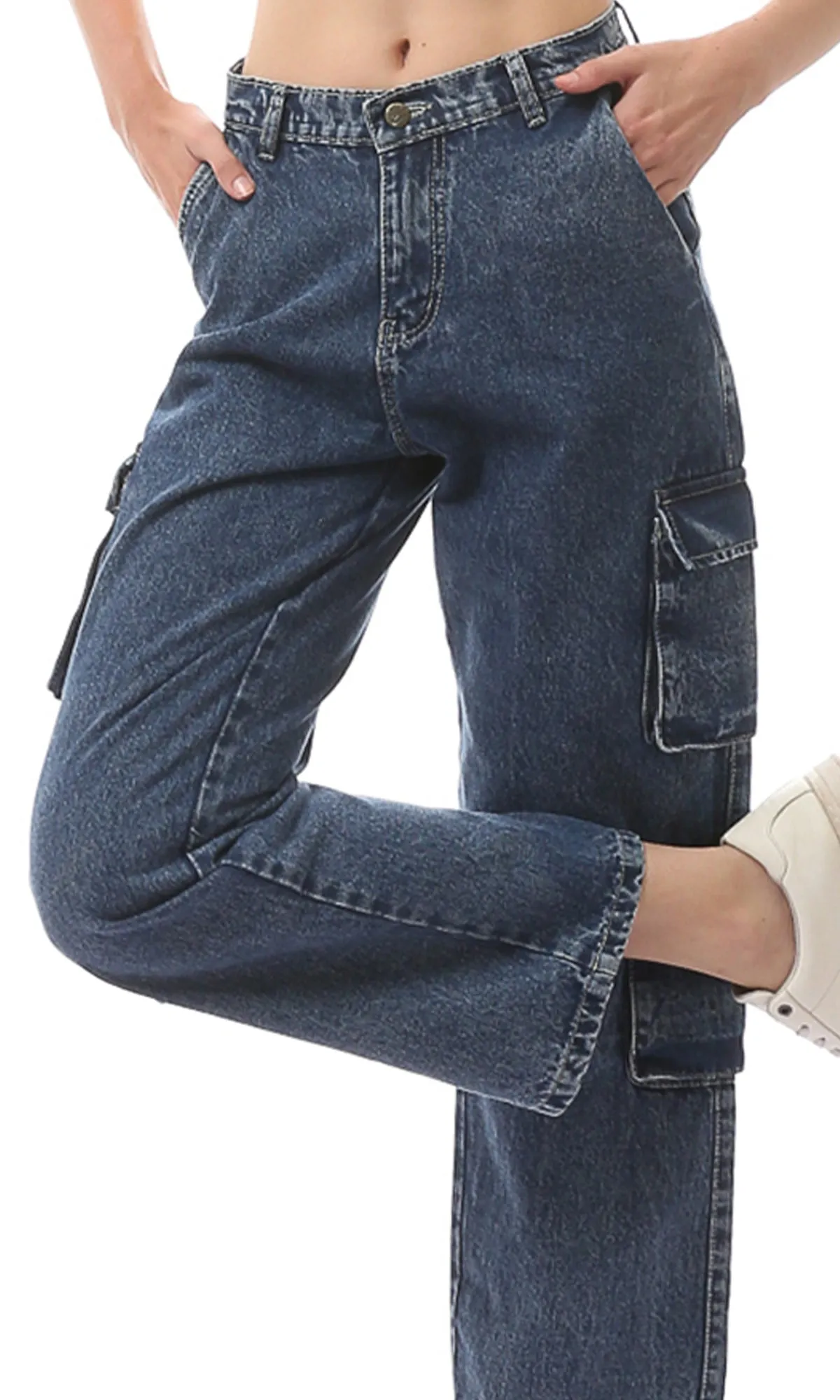 O169946 Dark Blue Skinny Fit Cotton Jeans