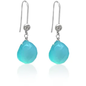 Ocean Blue Aquamarine Earrings for Courage