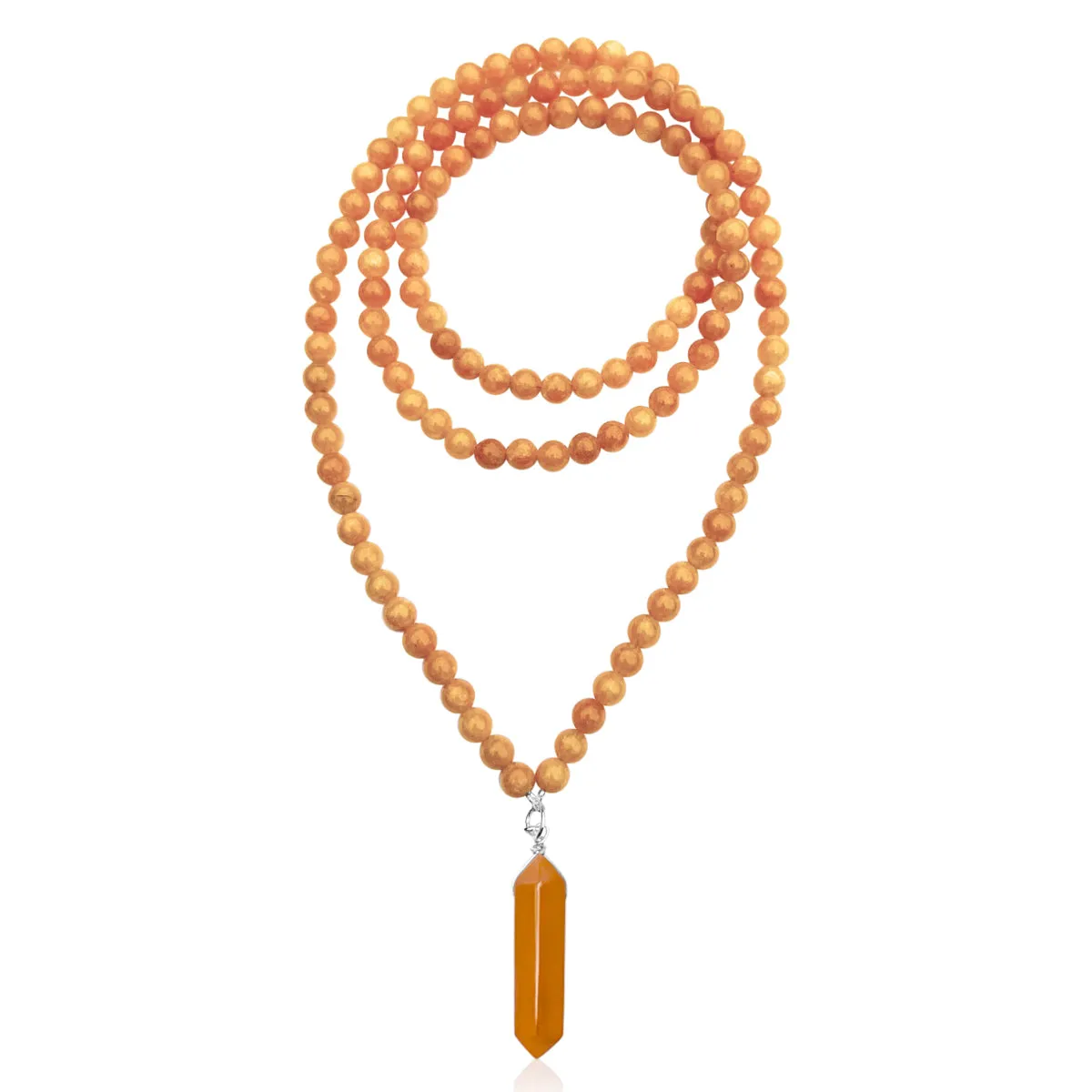 Orange Blossom Aventurine and Jade Necklace