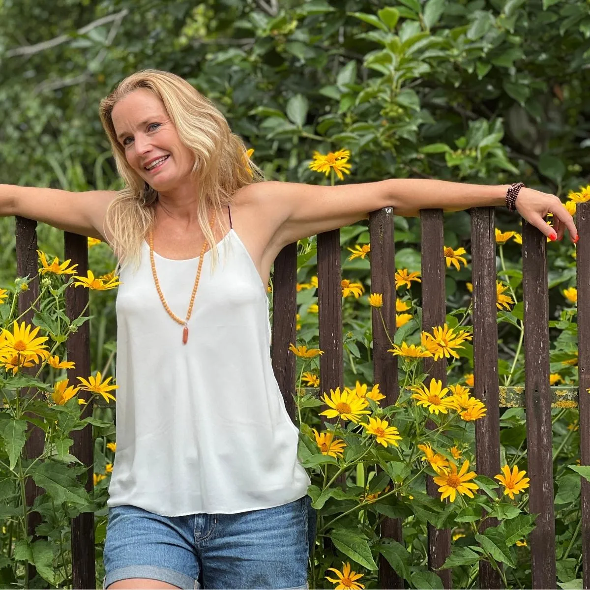 Orange Blossom Aventurine and Jade Necklace