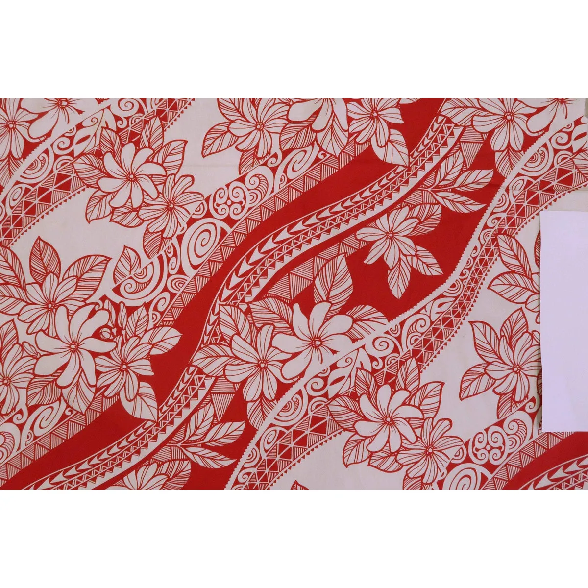 Out of Stock Polynesian Tribal Flower 100% Cotton Fabric-Red C033R