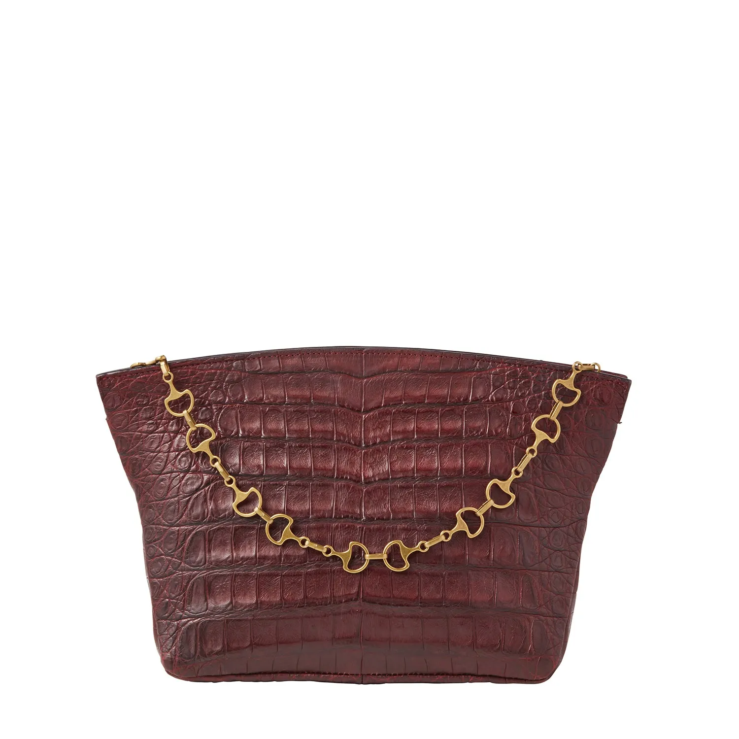 Oversized Caiman Clutch :: Black Cherry