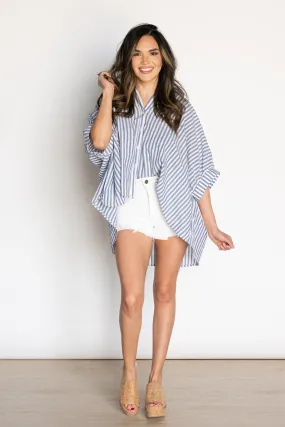 Pacific Tides Oversized Striped Top