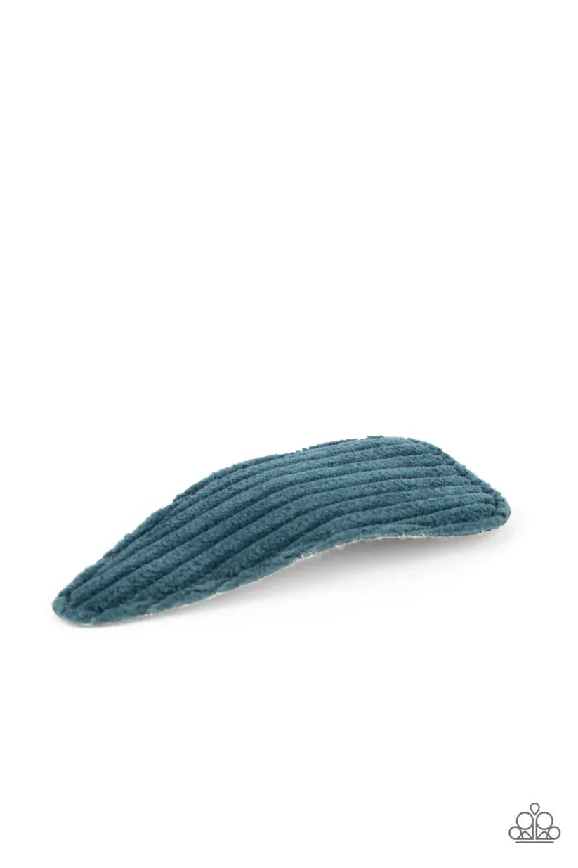 Paparazzi Colorfully Corduroy Blue Hair Clip