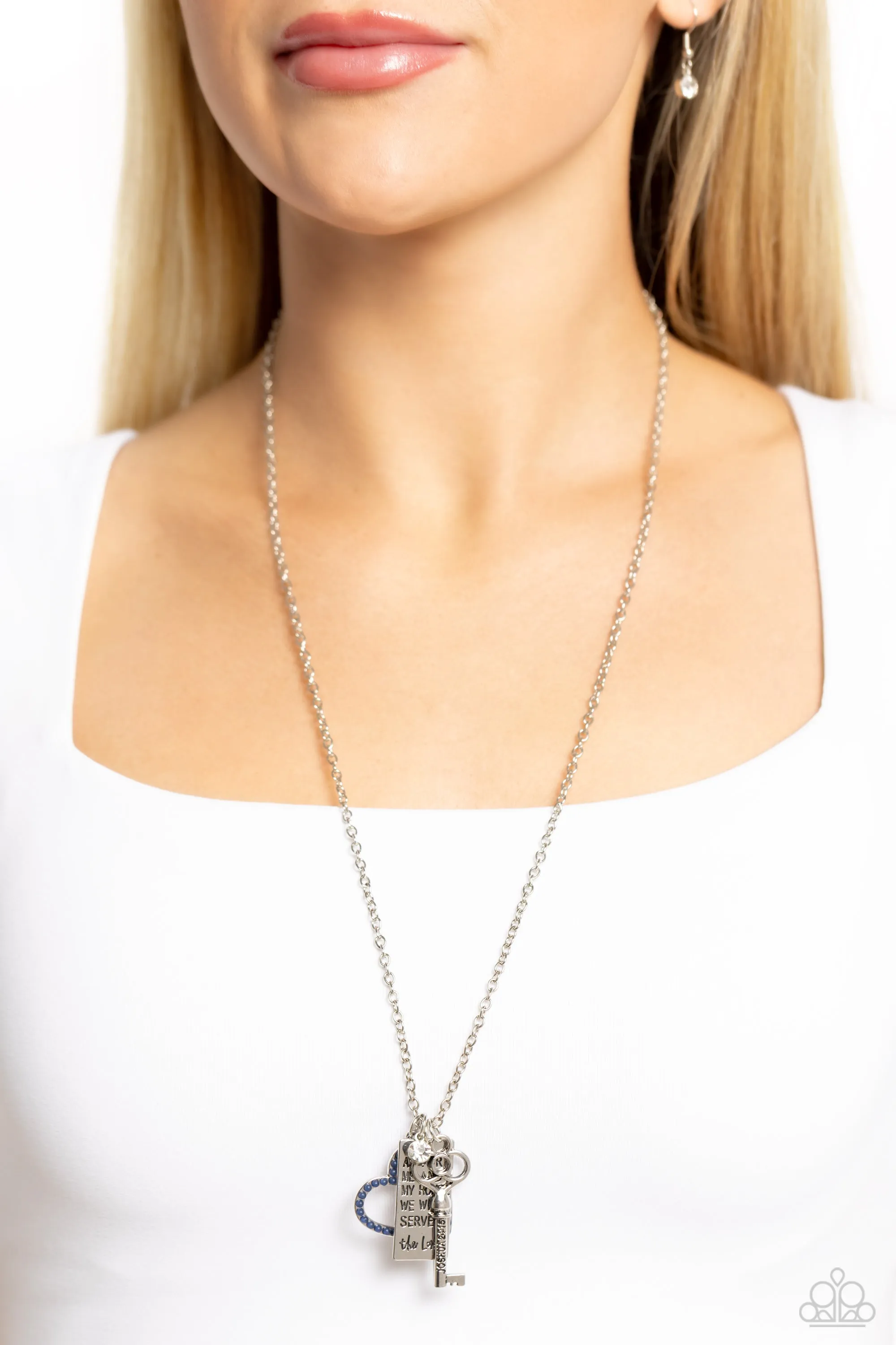 Paparazzi Indulgent Belief Blue Necklace & Earring Set