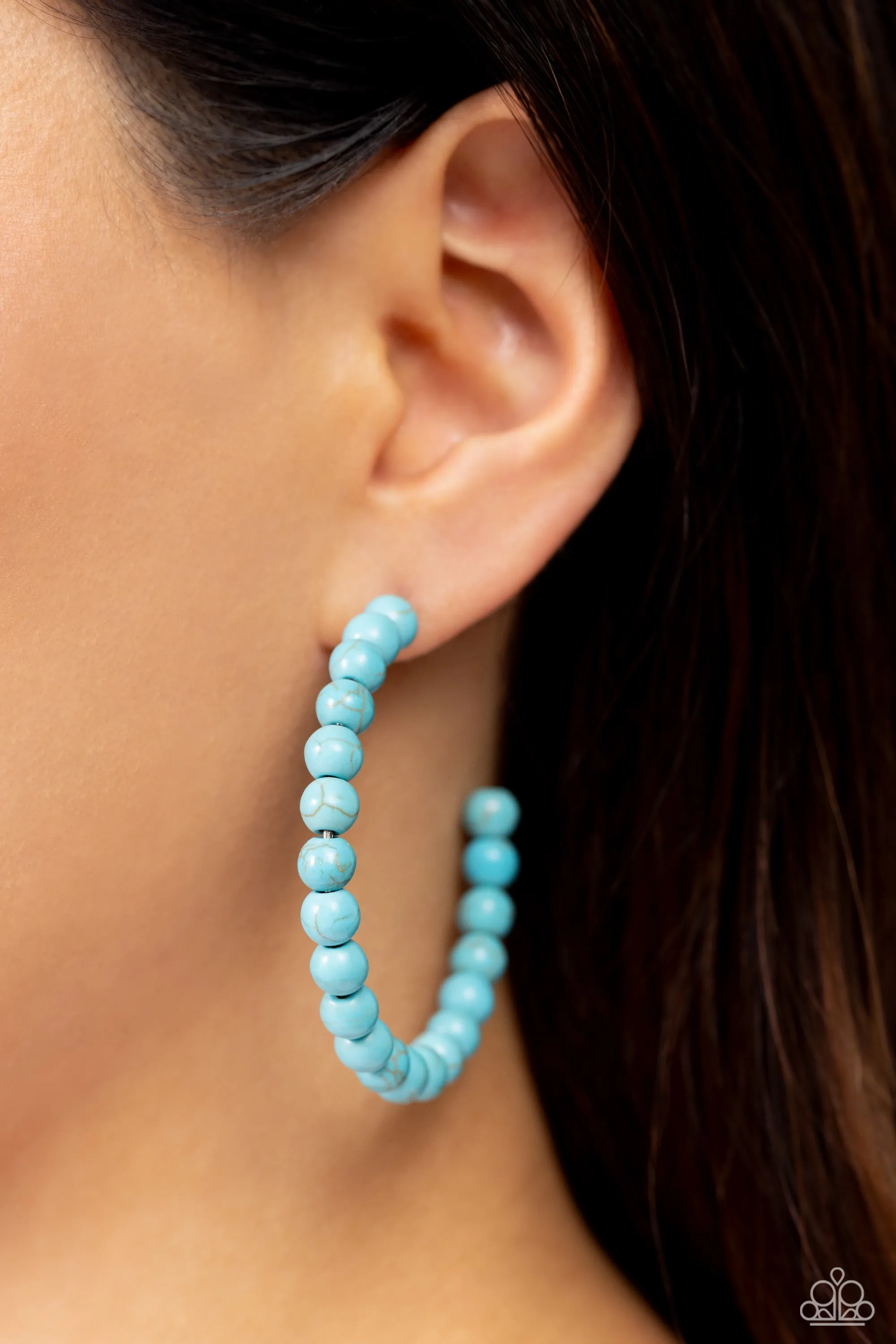 Paparazzi Rural Retrograde Blue Post Earrings