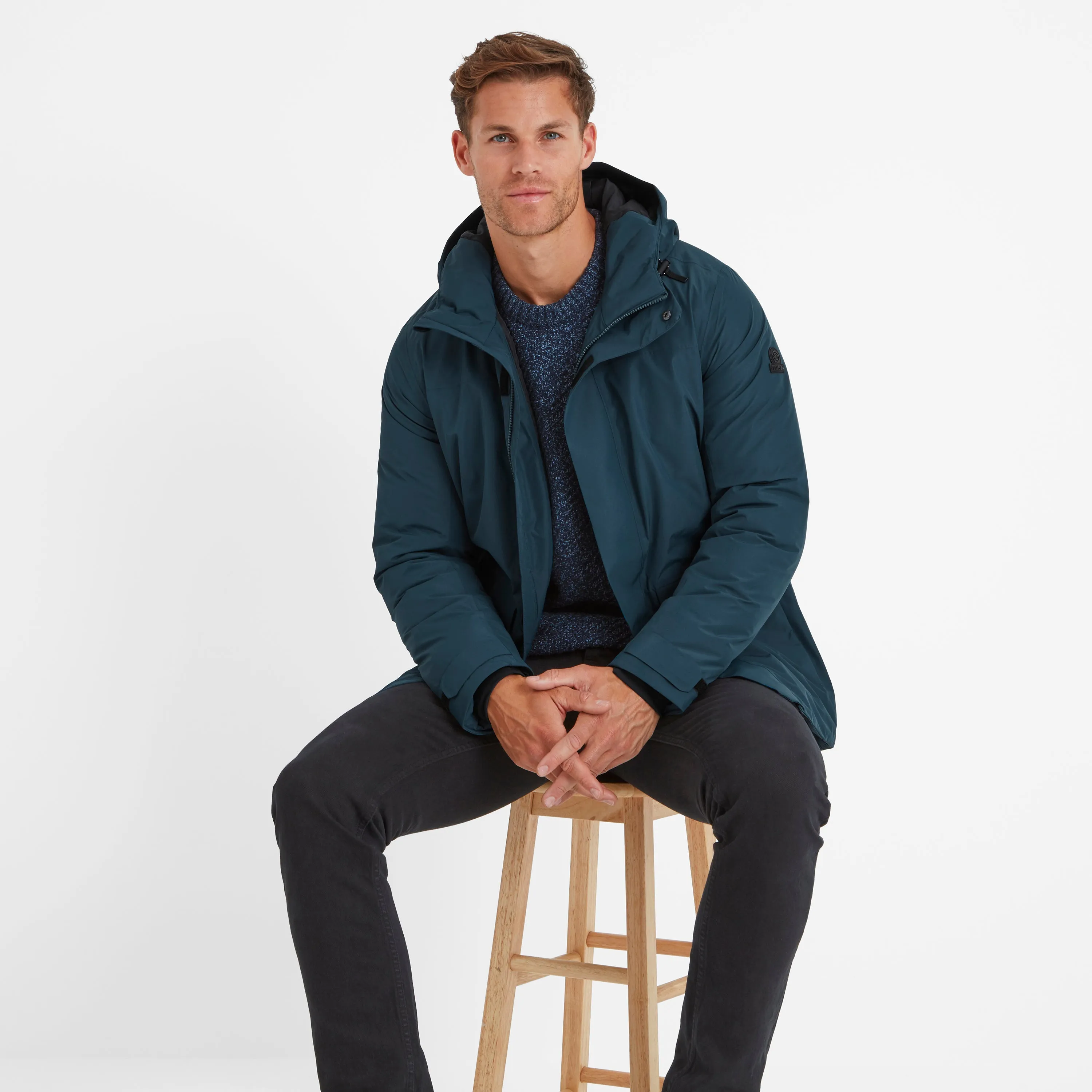 Pawter Mens Waterproof Down Parka - Petrol Green