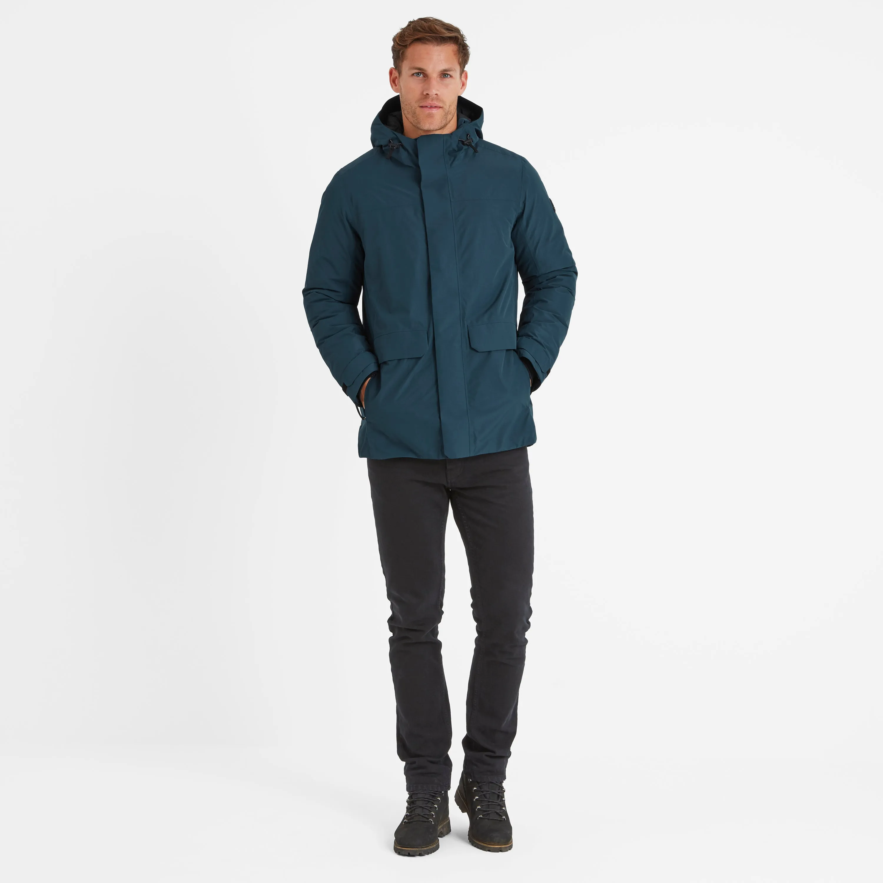 Pawter Mens Waterproof Down Parka - Petrol Green