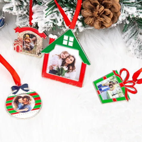 Personalized Photo Christmas Photo Ornament House Gift Fireplace