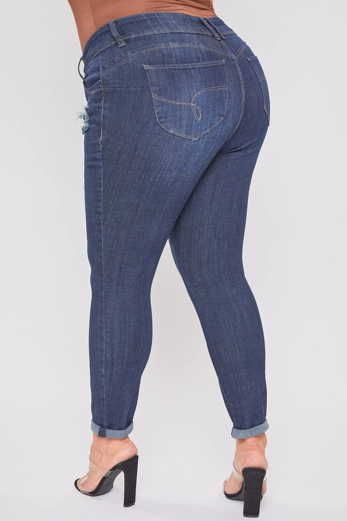 Plus Size Women's WannaBettaButt Premium Roll Up Cuff Ankle Jeans