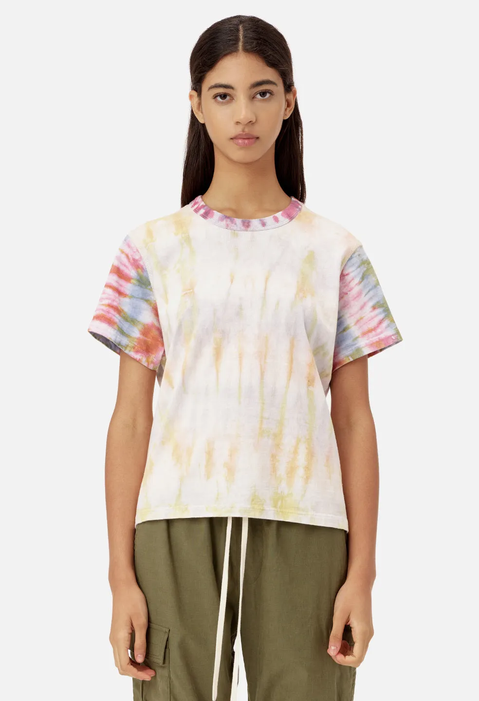 Reconstructed Tie Dye Tee / Pink Multi