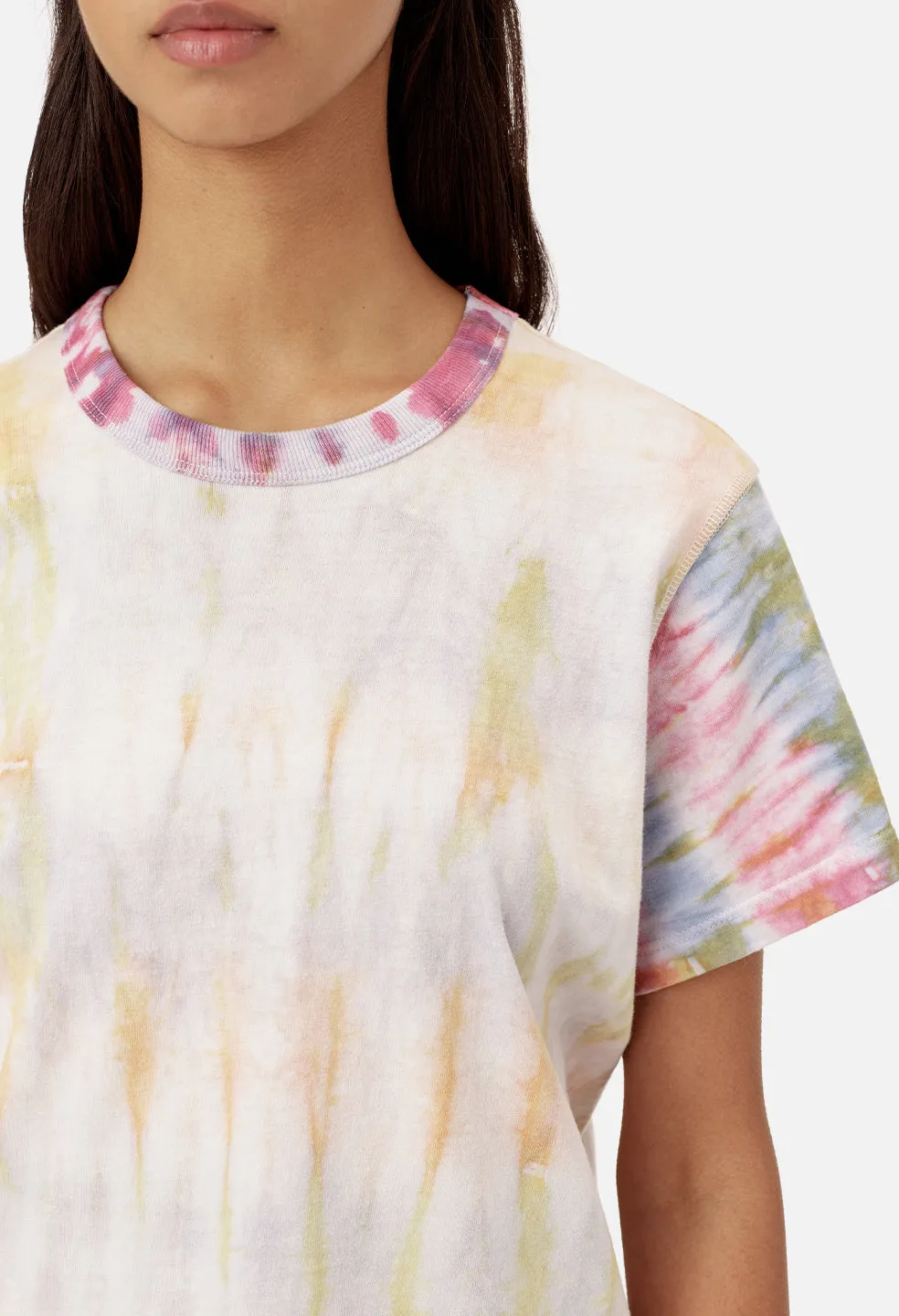 Reconstructed Tie Dye Tee / Pink Multi