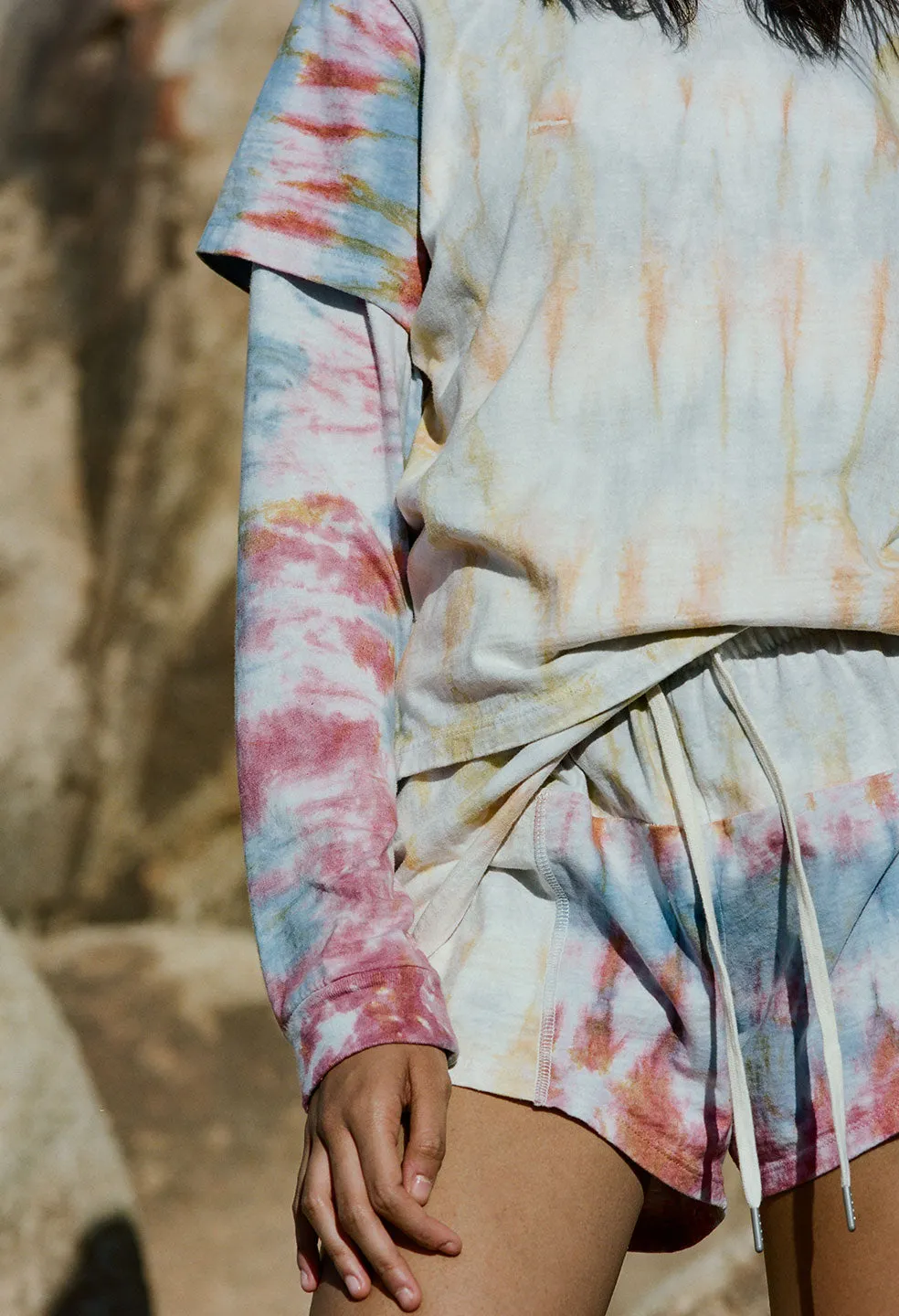 Reconstructed Tie Dye Tee / Pink Multi