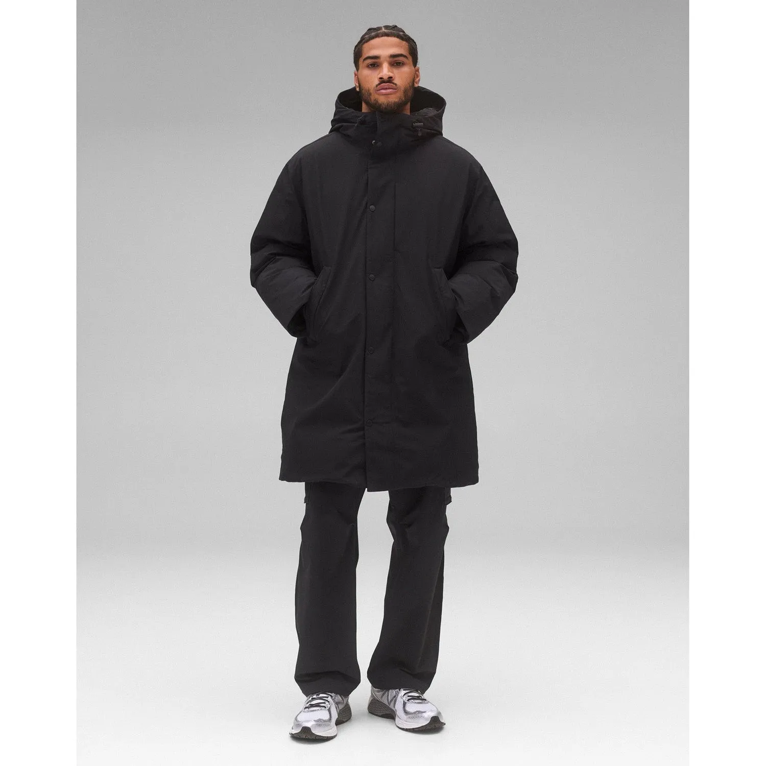 Reigning Champ Men Woven Tech Nylon Sideline Parka Black