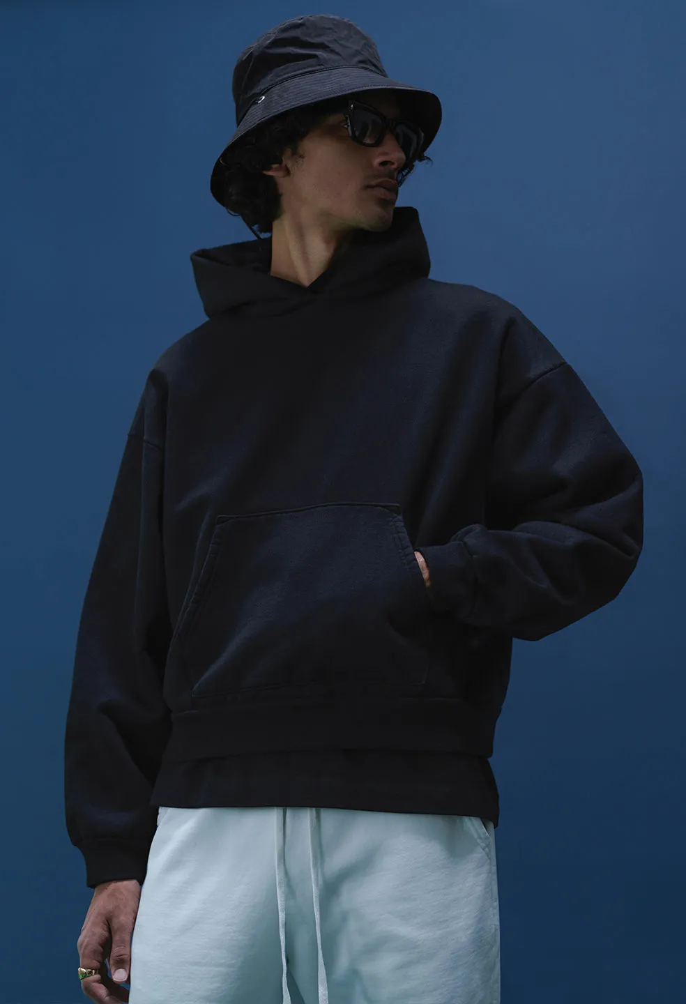 Replica Oversized Cropped Hoodie / Black