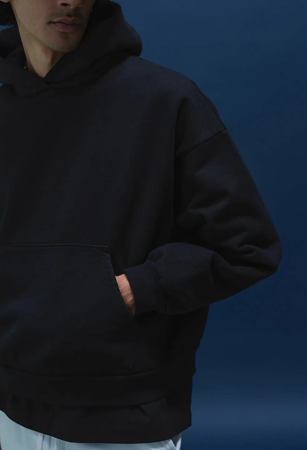 Replica Oversized Cropped Hoodie / Black