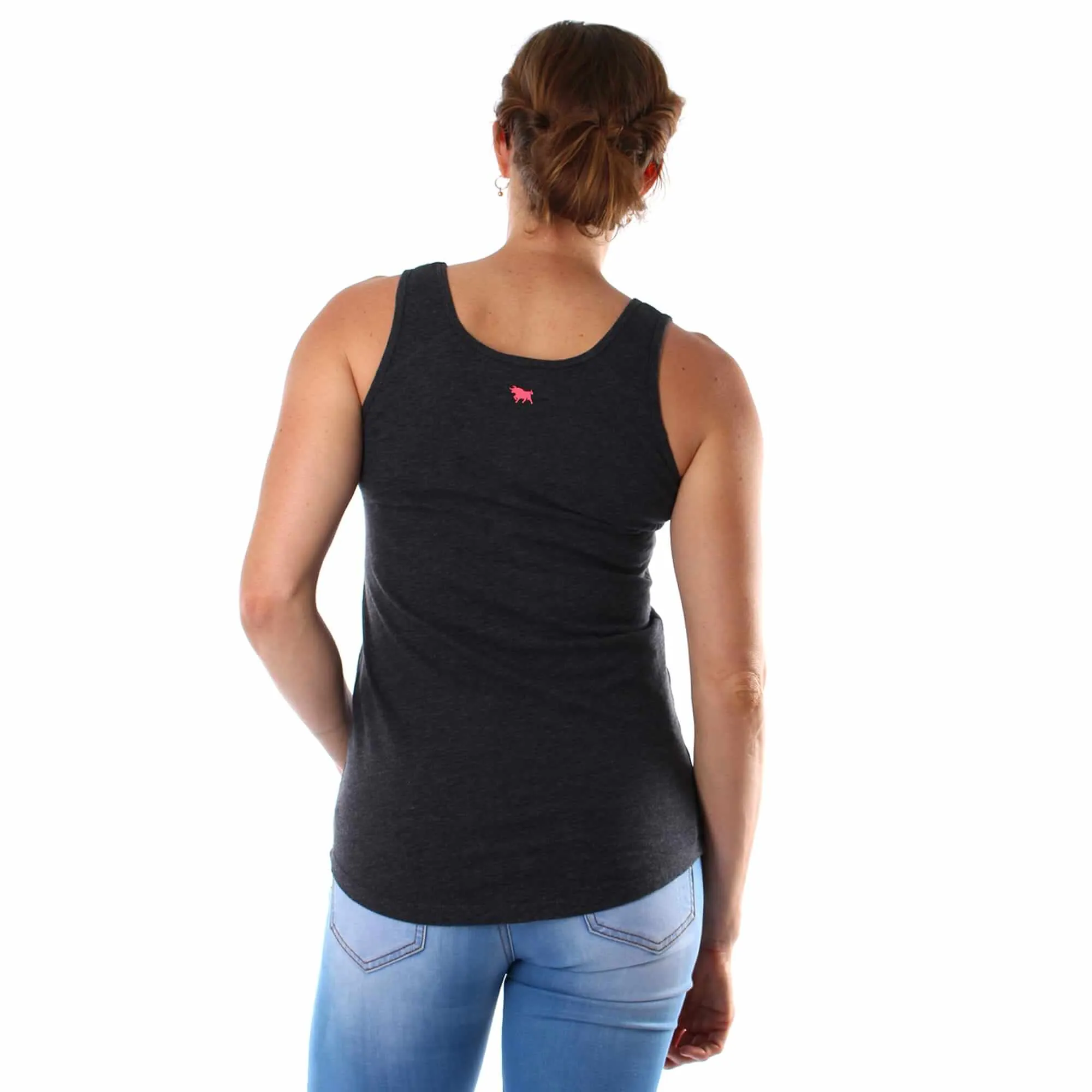 Ringers Western - Burleigh Womens Curve Tank Charcoal Marle