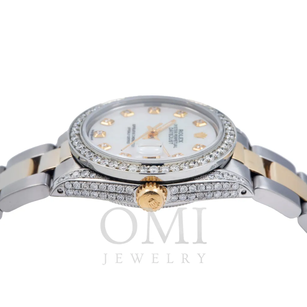 Rolex Datejust 6824 31MM Mother Of Pearl Diamond Dial With Two-Tone Bracelet