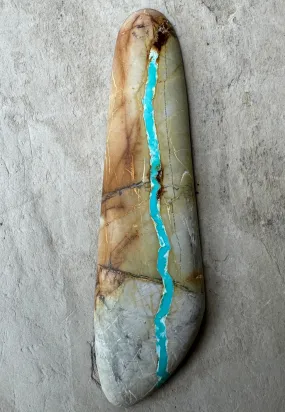 Royston Ribbon Turquoise (Nevada) HUGE Freeform Cabochon 25x79mm