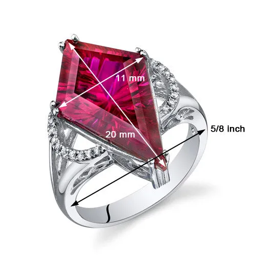 Ruby Special Cut Sterling Silver Ring Size 5