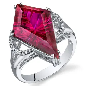 Ruby Special Cut Sterling Silver Ring Size 5