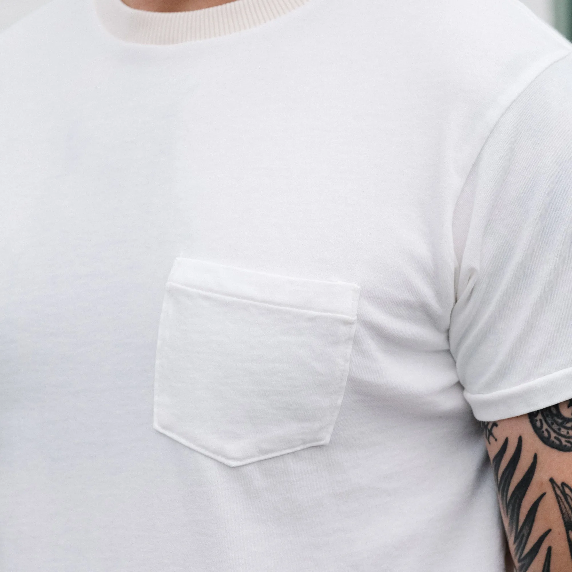 Schaeffer's Garment Hotel Ringspun Pocket Tee White