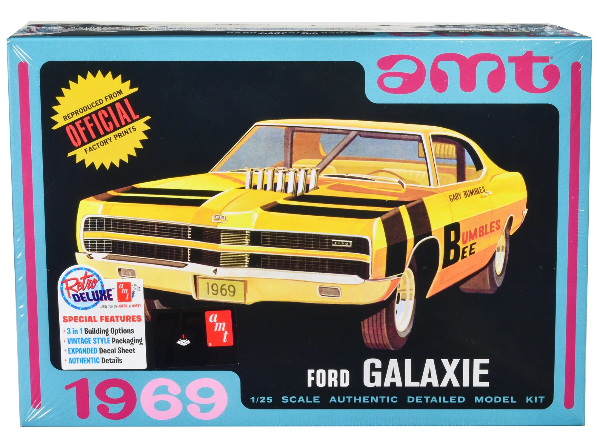 Skill 2 Model Kit 1969 Ford Galaxie 3-in-1 Kit 1/25 Scale Model by AMT