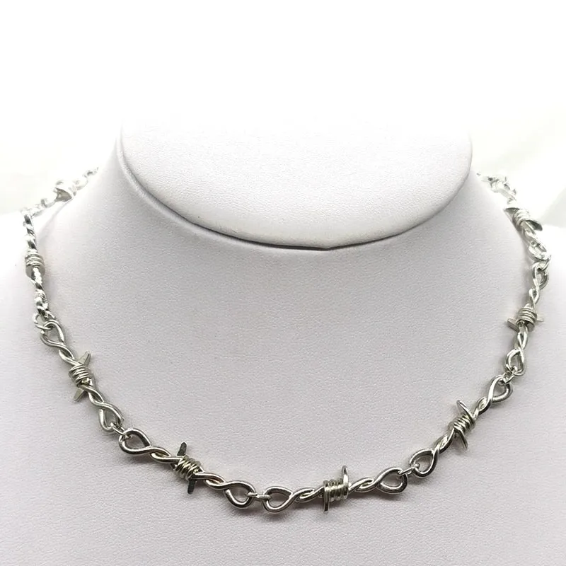 Small wire Brambles Iron Unisex Barbed Wire Chain Choker