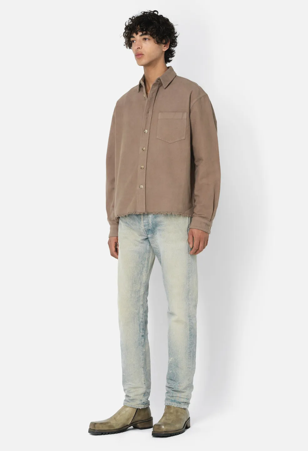 Solid Hemi Oversized Shirt / Bark