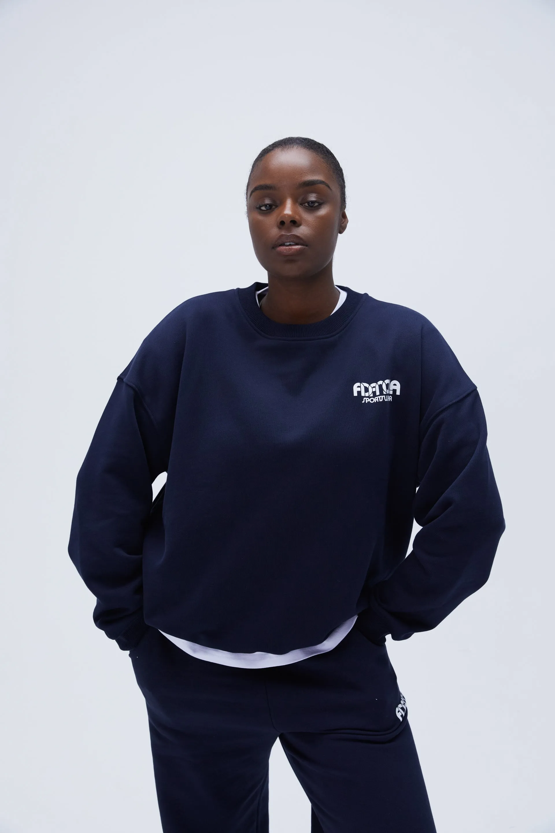 Sportswear Oversized Sweatshirt - Navy Blue