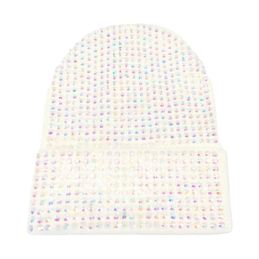 Studded Solid Knit Beanie Hat