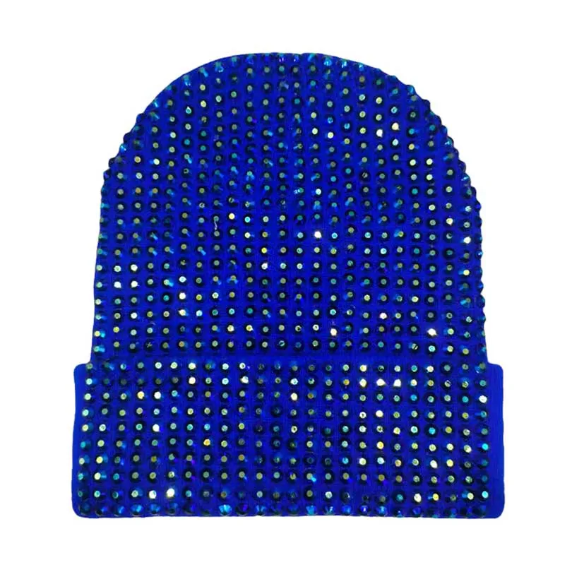 Studded Solid Knit Beanie Hat