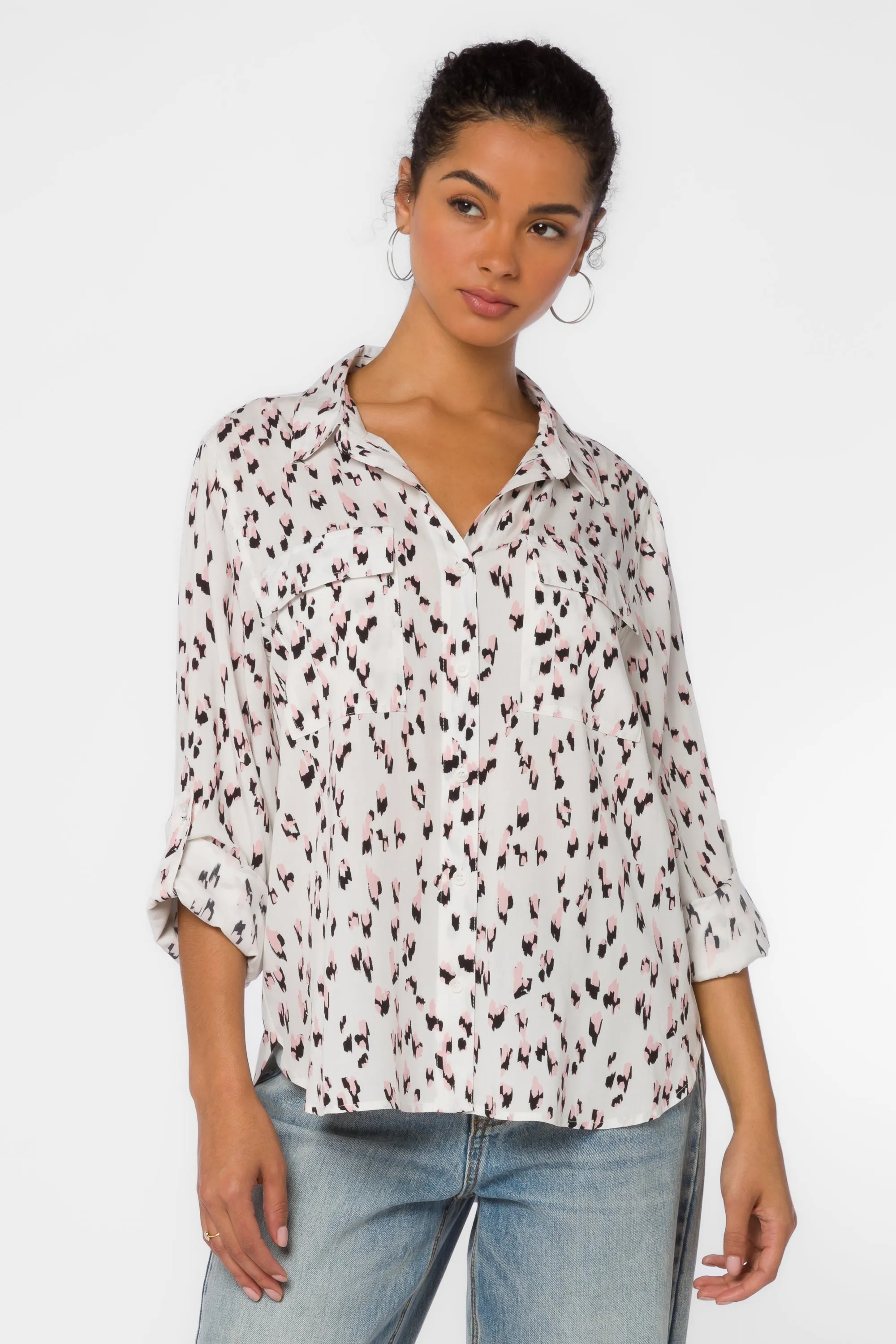 Talma Pink Black Abstract Shirt