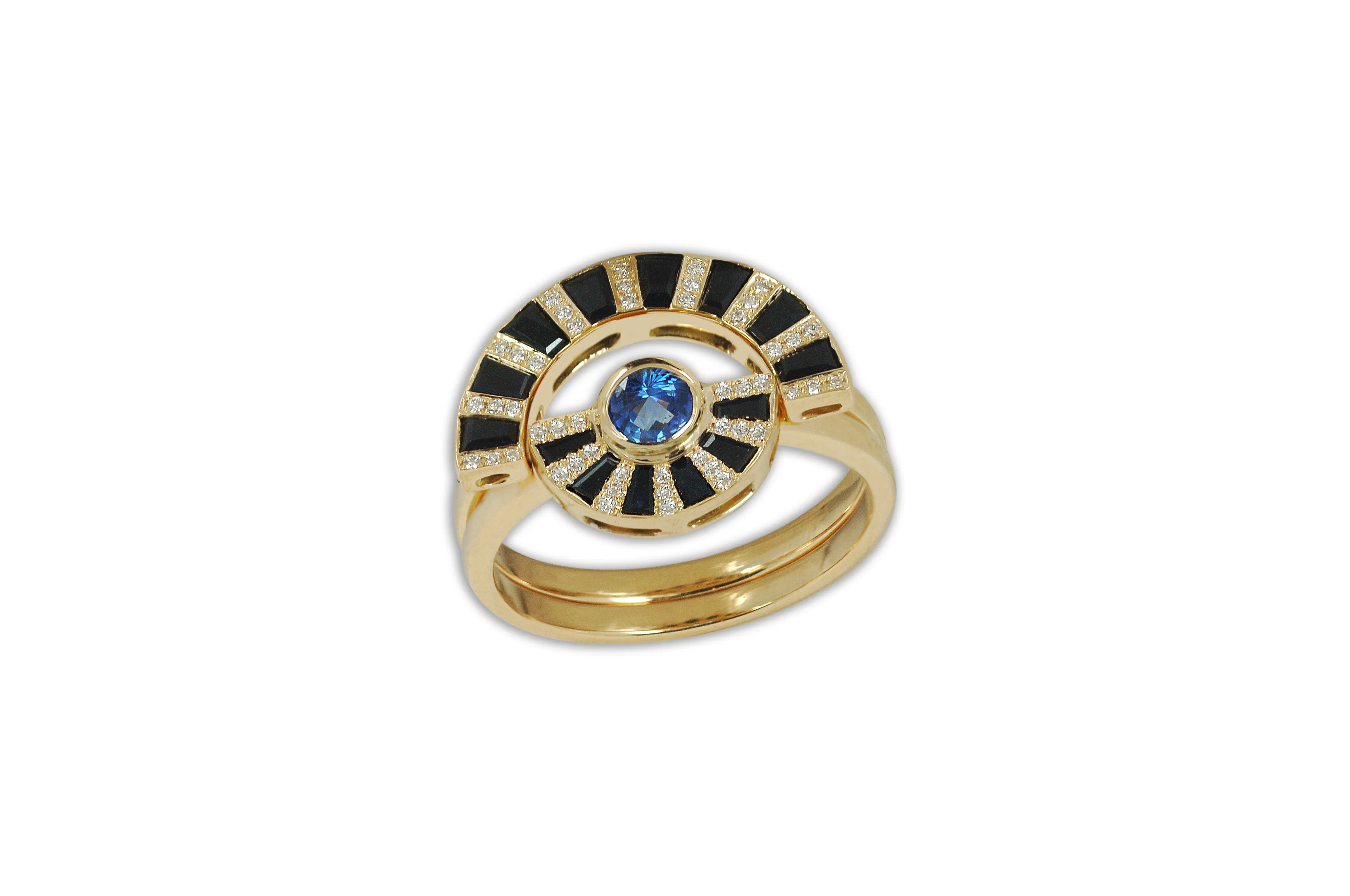 Twist Reflection Sapphire Diamond Ring Jacket