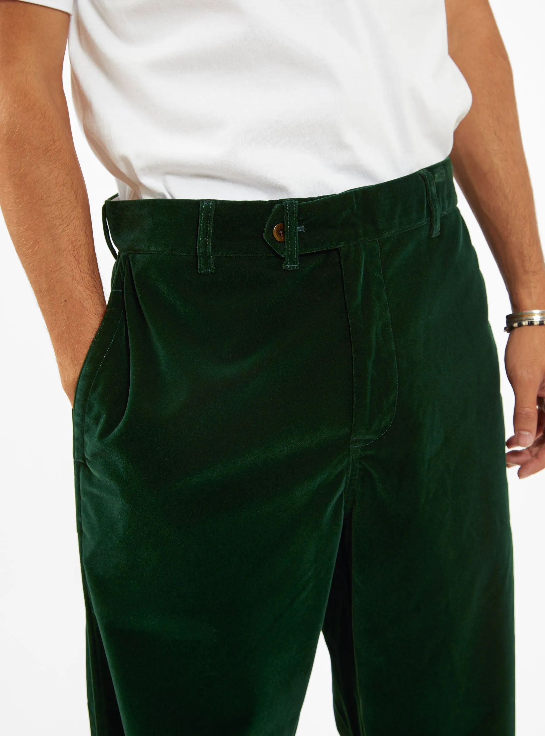 Velvet Manager Pants Bottle Green