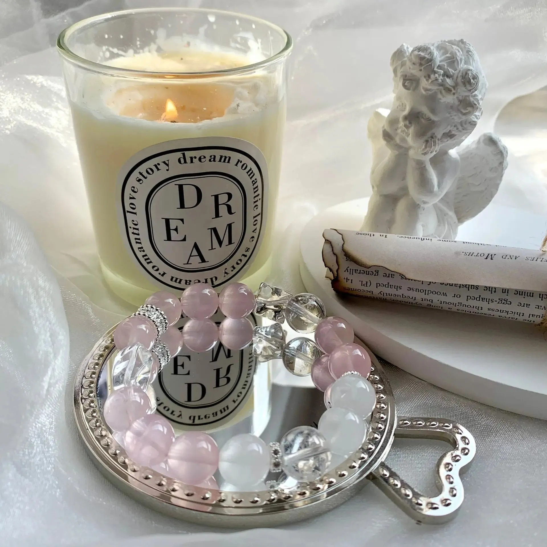 White Phantom & Rose Quartz Bracelet