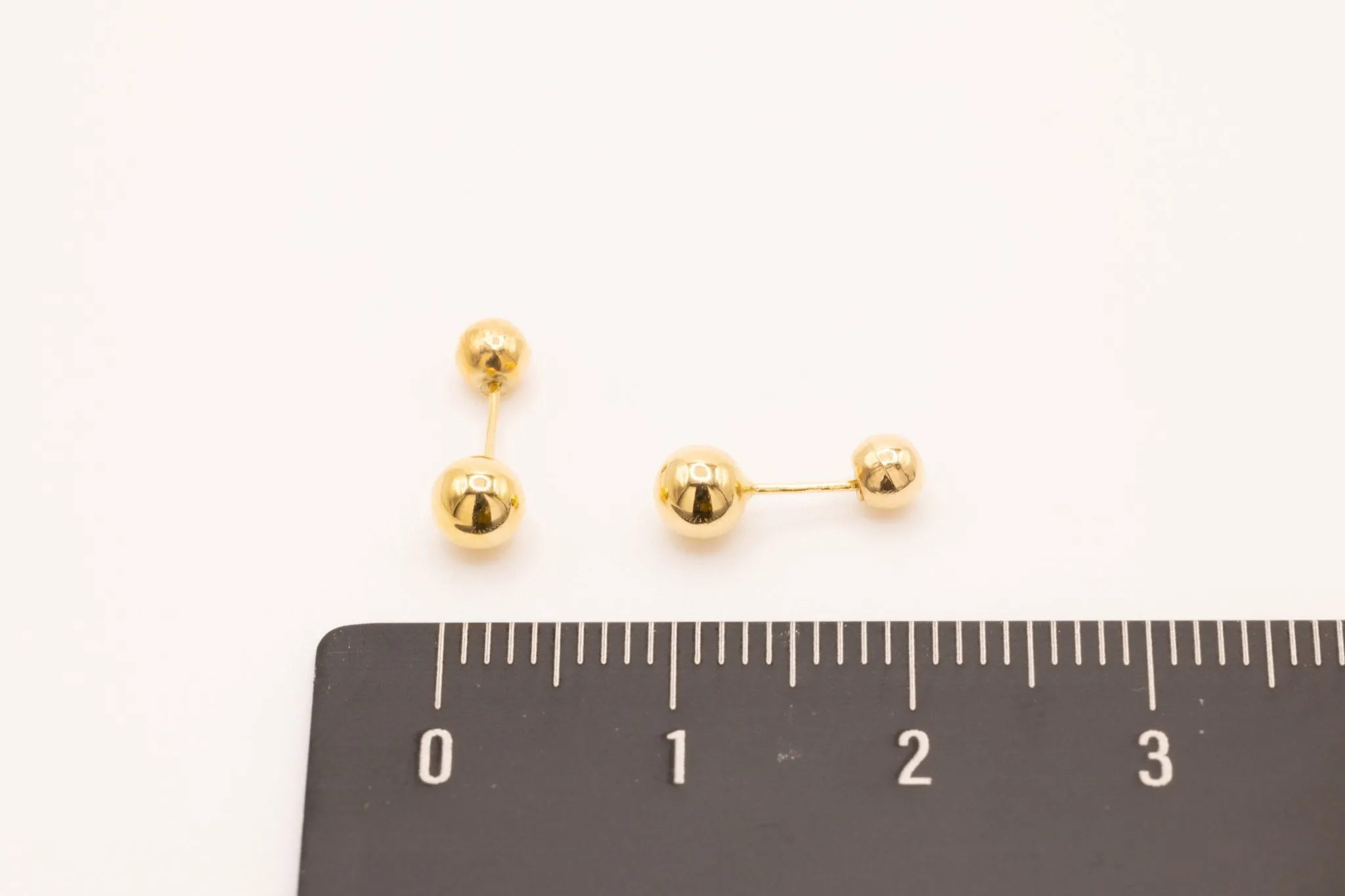 Wholesale Ball Stud Earrings 14K Yellow Gold 4mm