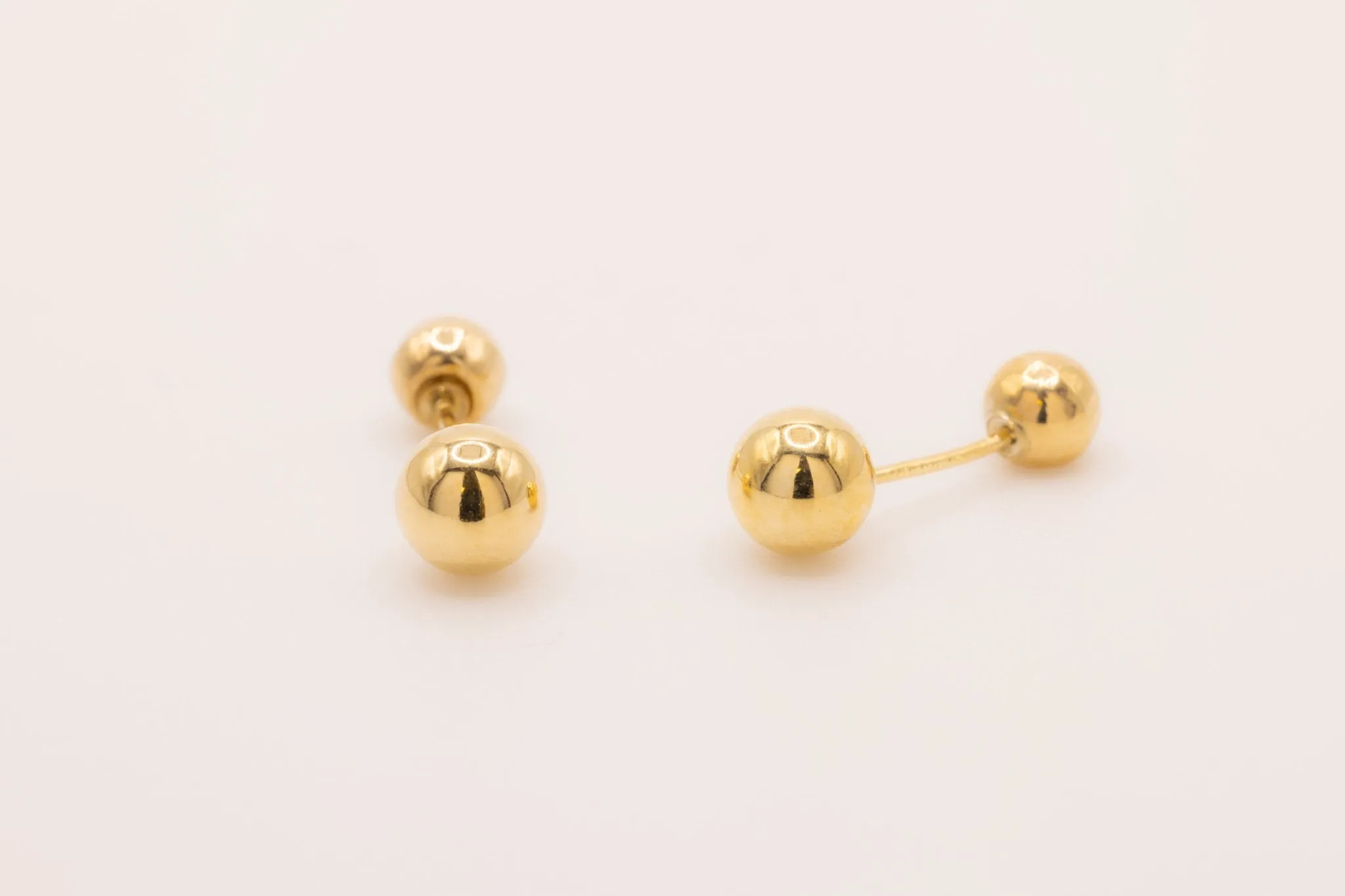 Wholesale Ball Stud Earrings 14K Yellow Gold 4mm