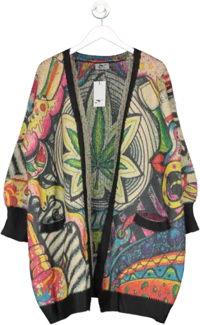 Y London Multicoloured Nellie Oversized Printed Cardigan One Size